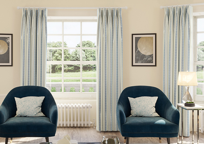 Laurel Stripe, Royal - Made to Measure Curtains - Image 3